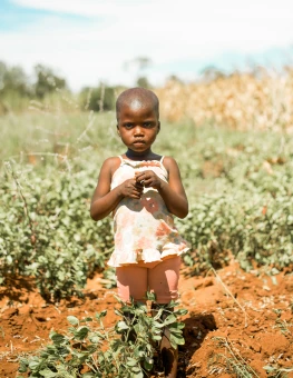 African girl in a field