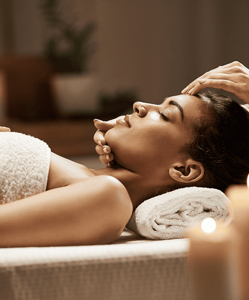 Woman relaxing at a spa